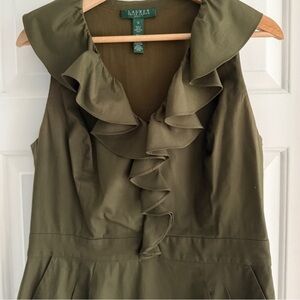 Ralph Lauren Olive Cotton Dress